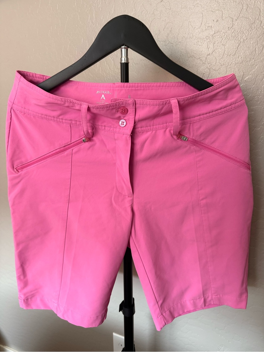 Antigua Bright Pink Performance Bermuda Shorts